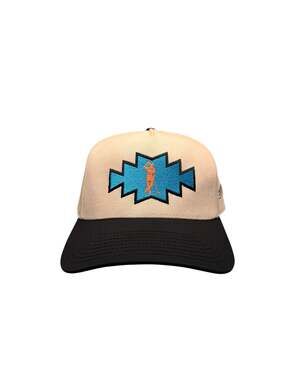 You Know. Snapback Hat BLV530 / C46-CT Beige and Black Aztec Golfer Graphic